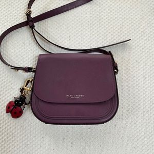 MARC JACOBS Purple Rider Mini Leather Crossbody Bag Purse Plum